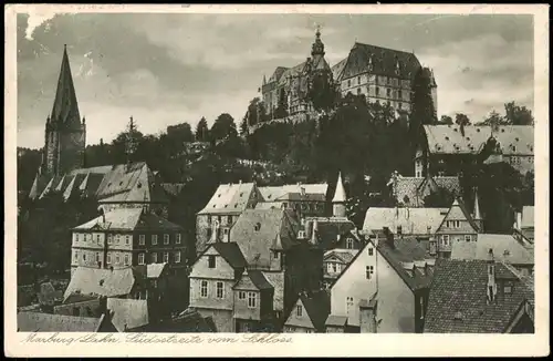 Ansichtskarte Marburg an der Lahn Schloss und Stadt-Teilansicht 1933