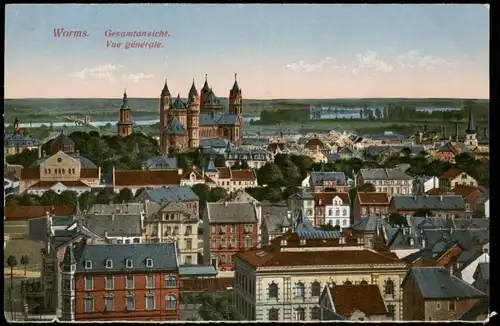 Ansichtskarte Worms Gesamtansicht Panorama-Ansicht 1915