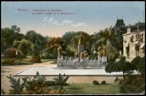 Ansichtskarte Worms Lutherdenkmal am Luther-Platz 1920