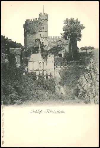 Ansichtskarte Bingen am Rhein Burg Schloss Rheinstein am Rhein 1900