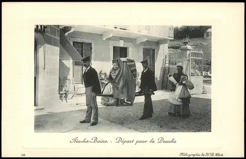 CPA Aix-les-Bains Départ pour la Douche, Frau in der Sänfte 1913