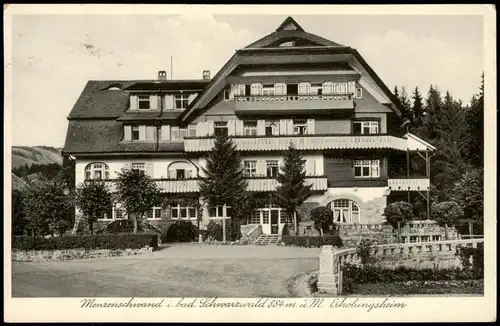 Ansichtskarte Menzenschwand-St. Blasien Erholungsheim 1938