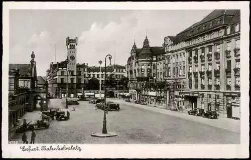 Ansichtskarte Erfurt Bahnhofsplatz 1932
