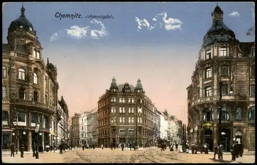 Ansichtskarte Chemnitz Johannisplatz mit Hotel "Stadt Gotha" 1910