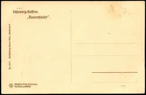 _allgemein Schleswig Holstein Künstler-Stein Zeichnung - Bauernhaus 1912