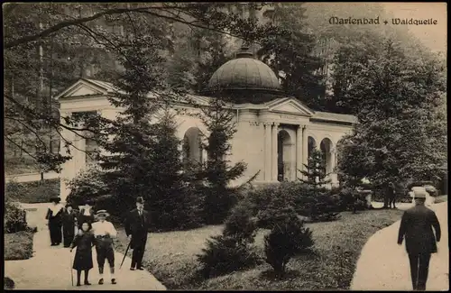 Postcard Marienbad Mariánské Lázně Waldquelle 1925