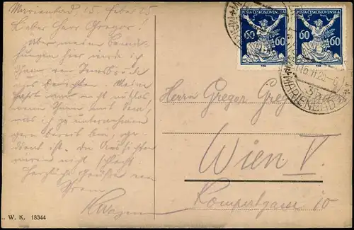 Postcard Marienbad Mariánské Lázně Waldquelle 1925