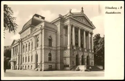 Ansichtskarte Oldenburg Theater Staatstheater 1947  gel. Leipziger Messe BM von Oldenburg