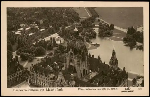 Ansichtskarte Hannover Luftbild vom Neuem Rathaus 1930