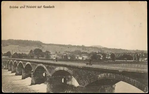 CPA Gaudach Jouy-aux-Arches Stadt und Brücke 1918  gel. Feldpoststempel 2. WK