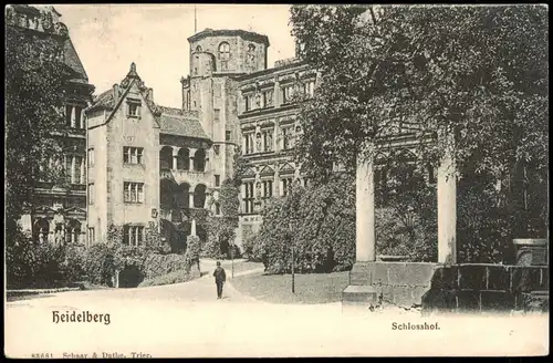 Ansichtskarte Heidelberg Heidelberger Schloss Schlosshof 1905