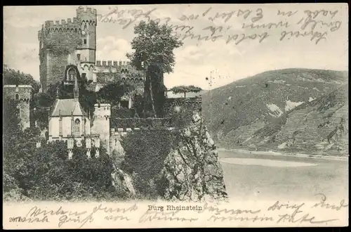 Ansichtskarte Bingen am Rhein Burg Schloss Rheinstein Rhine Castle 1905