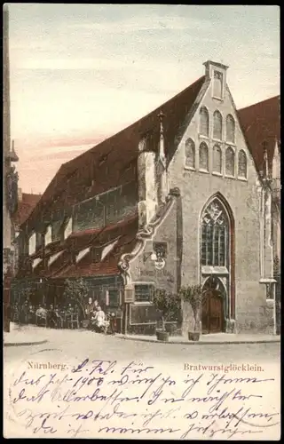 Ansichtskarte Nürnberg Gaststätte Bratwurstglöcklein 1905