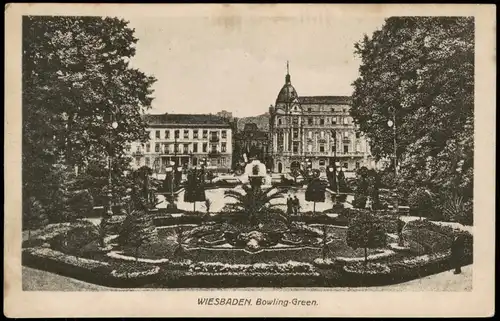 Ansichtskarte Wiesbaden Partie am Bowling Green 1920