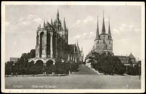 Ansichtskarte Erfurt Dom und St.Severi Kirche 1929