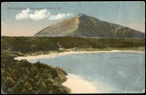 Krummhübel Karpacz Riesengebirge. Schneekoppe, 1605 m ü. M. 1912
