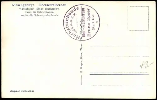 Postcard Schreiberhau Szklarska Poręba Oberer Teil 1931