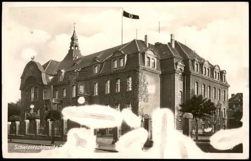 Postcard Schwientochlowitz Świętochłowice Amtsgebäude 1938