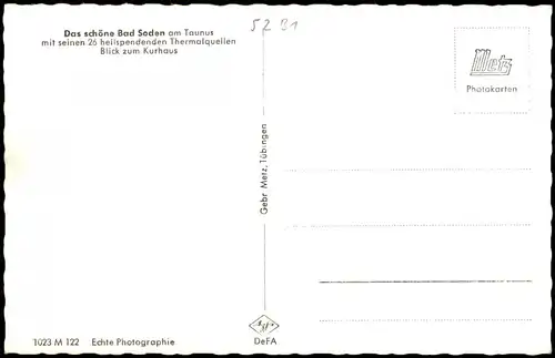 Ansichtskarte Bad Soden (Taunus) Blick zum Kurhaus 1961