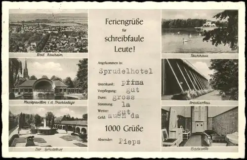 Ansichtskarte Bad Nauheim Stadtteilansicht - 6 Bild 1955