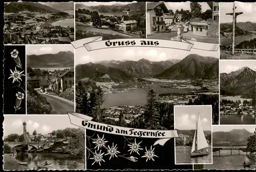 Ansichtskarte Gmund am Tegernsee Ortsansichten Gruss-Aus-Mehrbildkarte 1960
