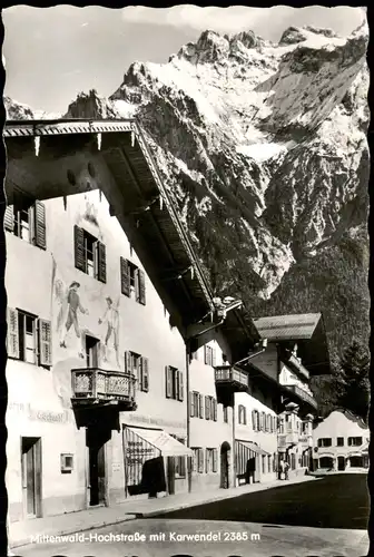 Ansichtskarte Mittenwald Mittenwald-Hochstraße mit Karwendel 2385 m 1957