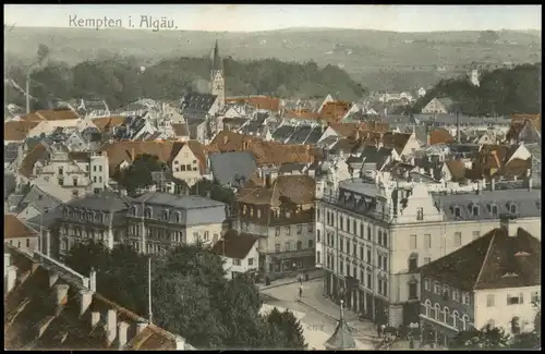 Ansichtskarte Kempten (Allgäu) Straßenblick - colorierte AK 1909