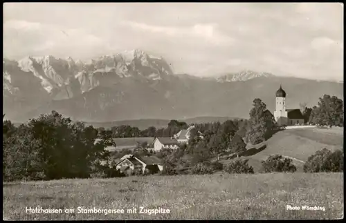 Ansichtskarte Starnberg Holzhausen am Starnbergersee mit Zugspitze 1959