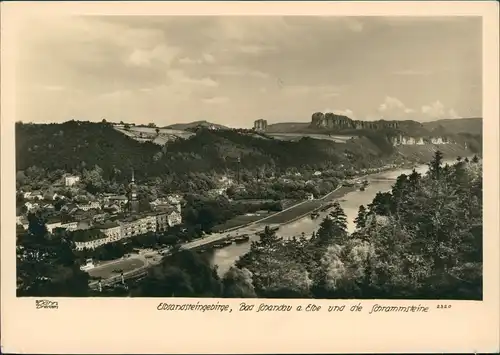 Ansichtskarte Bad Schandau Blick auf die Stadt 1953 Walter Hahn:2320