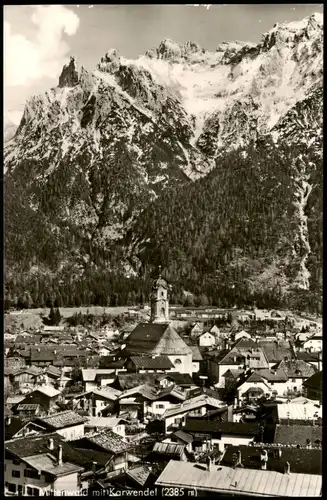 Ansichtskarte Mittenwald Stadtpartie 1961
