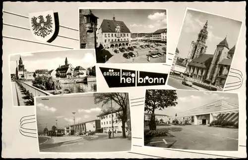 Ansichtskarte Heilbronn Markt, Kirche, Halle, Straße 1963