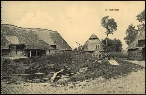 Postkaart Ggheluwe Geluwe Bauernhof Hofstede 1916  gel. div Feldpoststempel