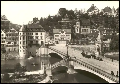 Ansichtskarte Tübingen Eberhardsbrücke mit Uhlandhaus - Repro 1912/1982