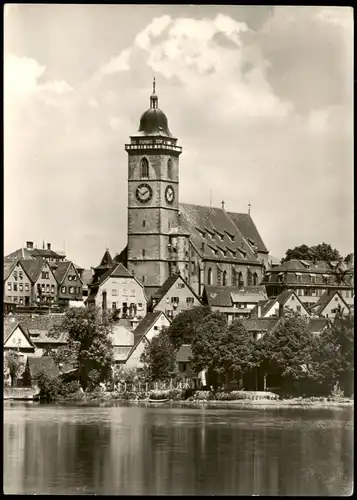 Ansichtskarte Nürtingen Flusspartie und Stadt 1970