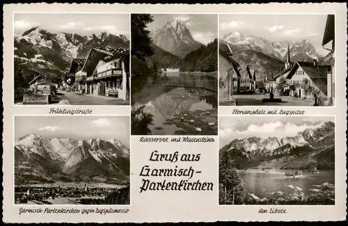 Garmisch-Partenkirchen Mehrbildkarte mit diversen Ortsansichten 1960