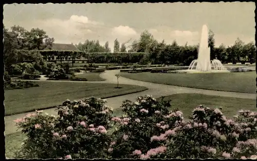 Ansichtskarte Bottrop Park mit Springbrunnen 1960