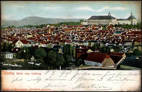 Ansichtskarte Gotha Totalansicht 1904