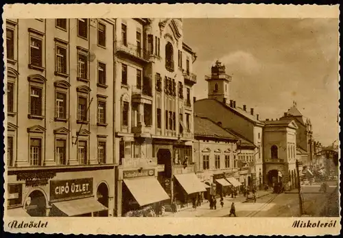 Miskolc Miskolc (Miškovec/Miszkolc) Straßenpartie Geschäfte 1938