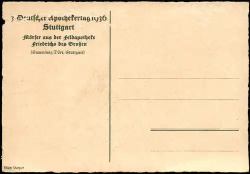 Ansichtskarte Stuttgart 3. Deutscher Apothekertag 1936