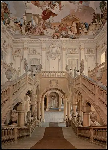 Ansichtskarte Würzburg Residenzschloß - Treppenhaus 1962