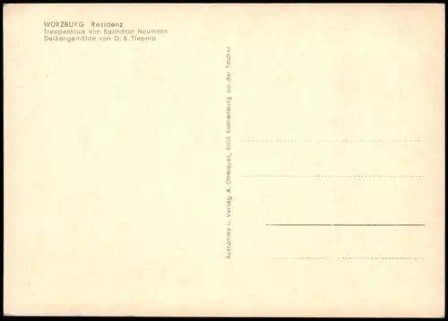 Ansichtskarte Würzburg Residenzschloß - Treppenhaus 1962