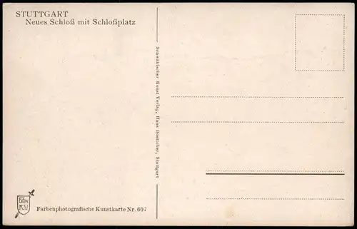 Ansichtskarte Stuttgart Neues Schloß mit Schloßplatz 1914