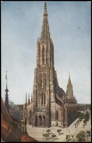 Ansichtskarte Ulm a. d. Donau Ulmer Münster, Platz 1913