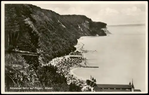 Ansichtskarte Sellin Strand, Seebrücke - Fotokarte 1930