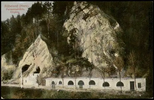 Ansichtskarte Rübeland Hermannshöhle, Eingang 1913