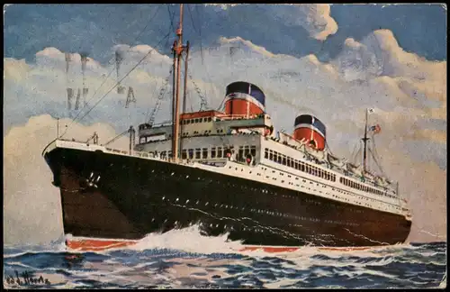 Ansichtskarte  United States Lines Washington Schiffe Dampfer Steamer 1949