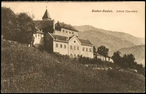 Ansichtskarte Baden-Baden Schloß Eberstein 1916
