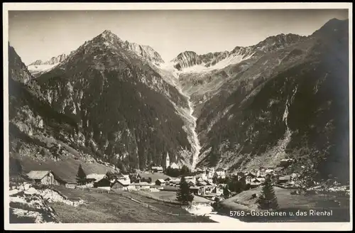 Ansichtskarte Göschenen Blick auf Stadt und Berge 1931