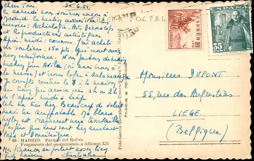 Postales Madrid Parque del Retiro. 1956