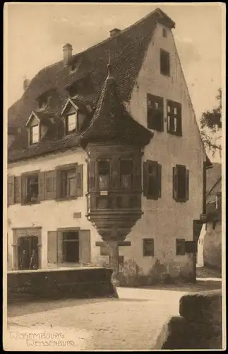 CPA Weißenburg (Elsaß) Wissembourg Stadtpartie Künstlerkarte 1917